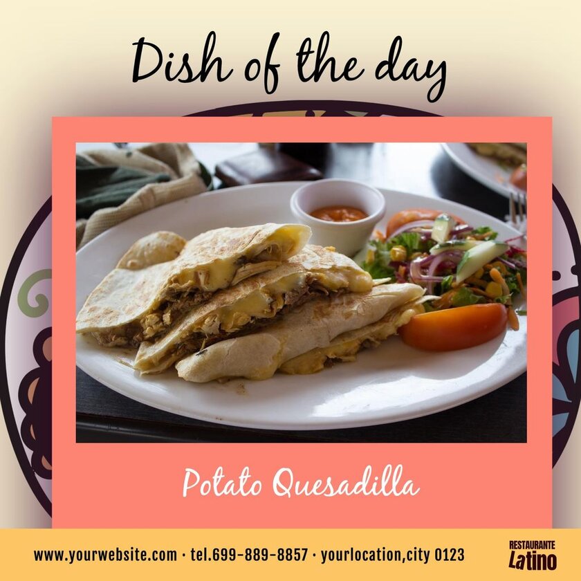 Dish of the day mexican restaurant template