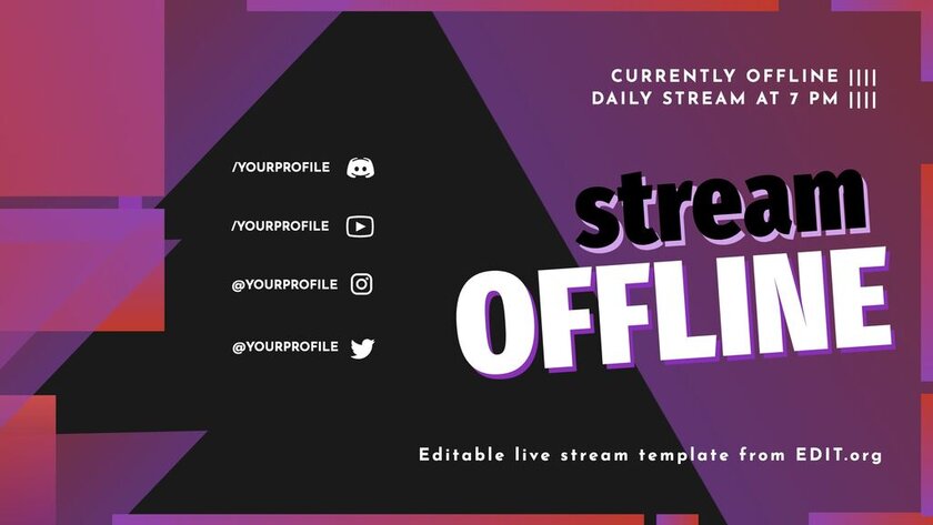 Twitch profile banner maker with free templates