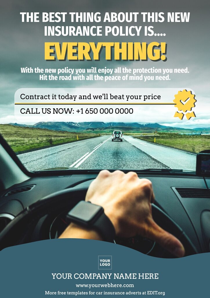 Free car insurance ad design