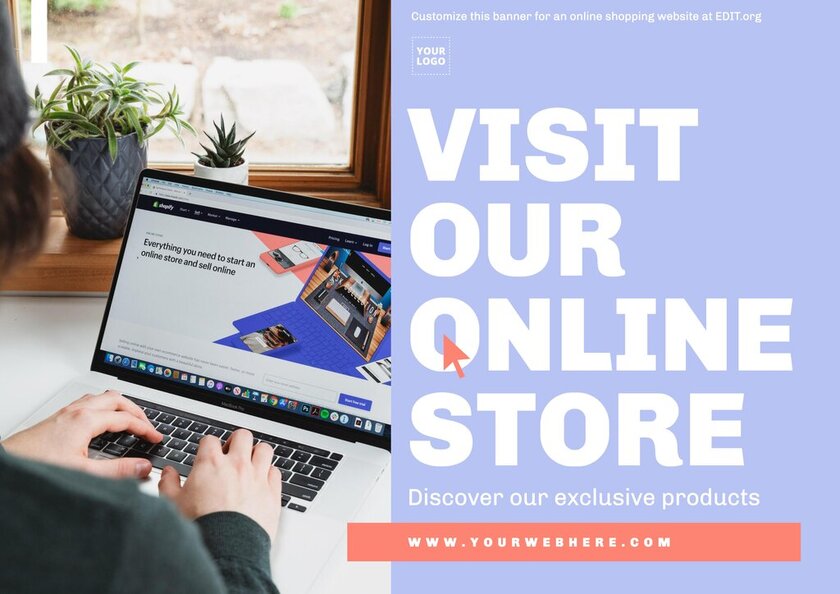 Custom banner design for online shopping