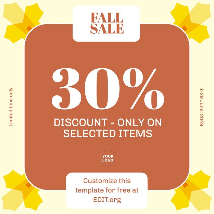 Fall sale online editable template for free