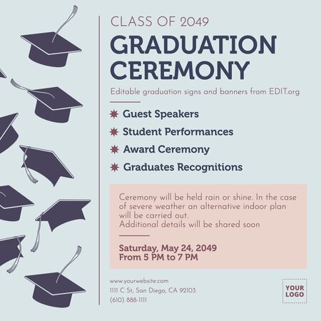 Free customizable Graduation poster templates