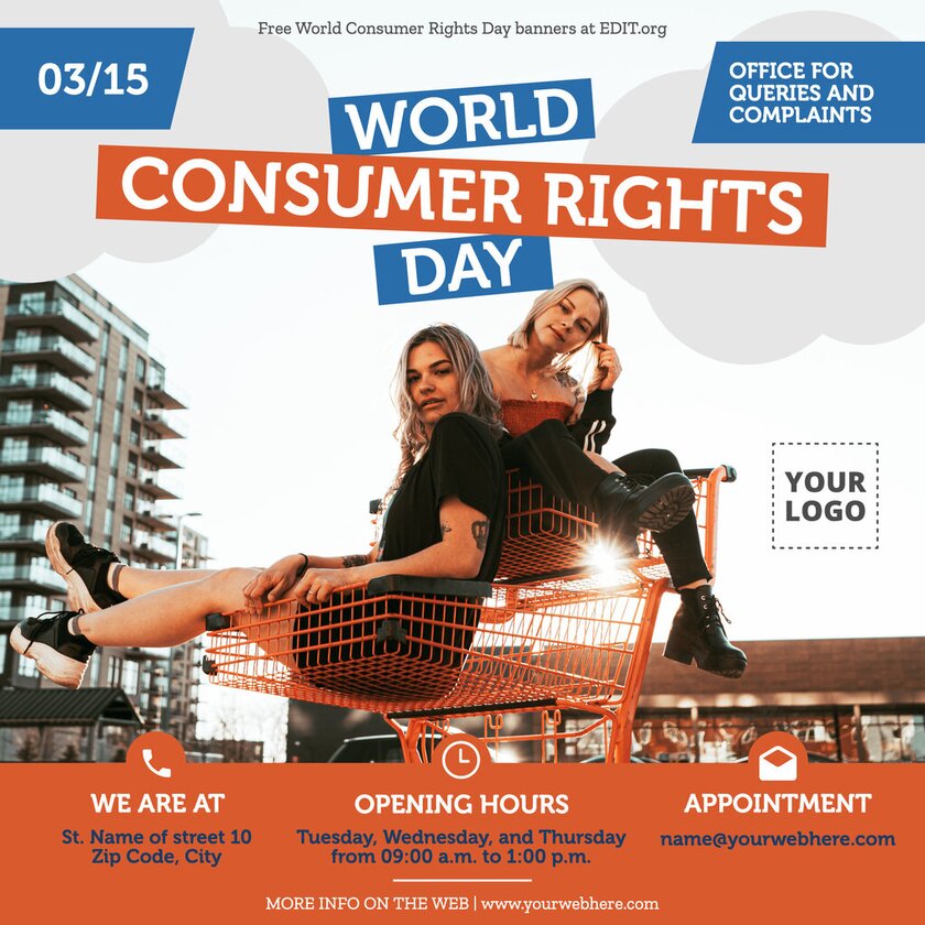 Customizable World Consumer Rights Day banner