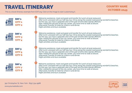 Free Travel Itinerary Templates To Edit And Print