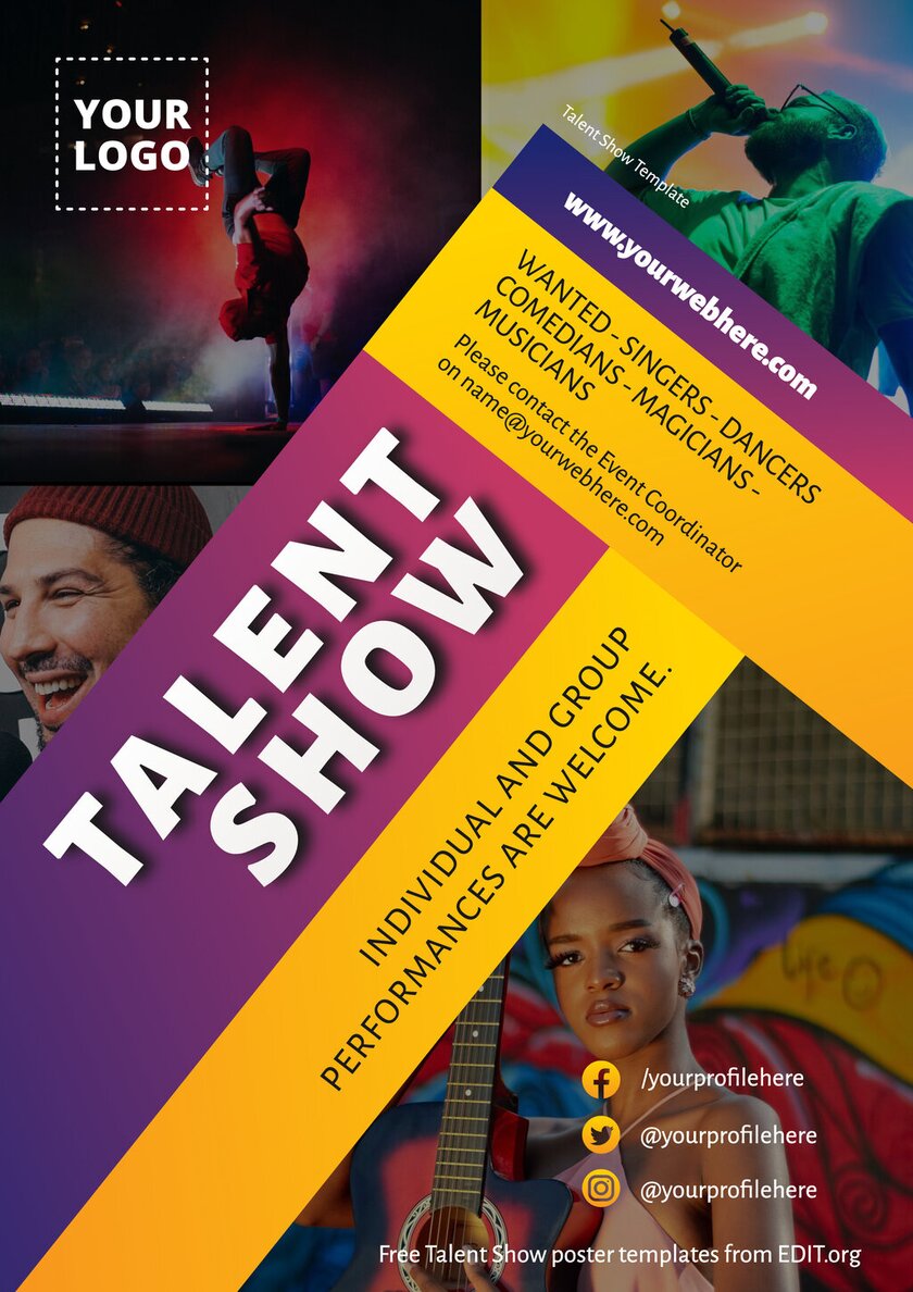 Customizable Talent Show flyer free template
