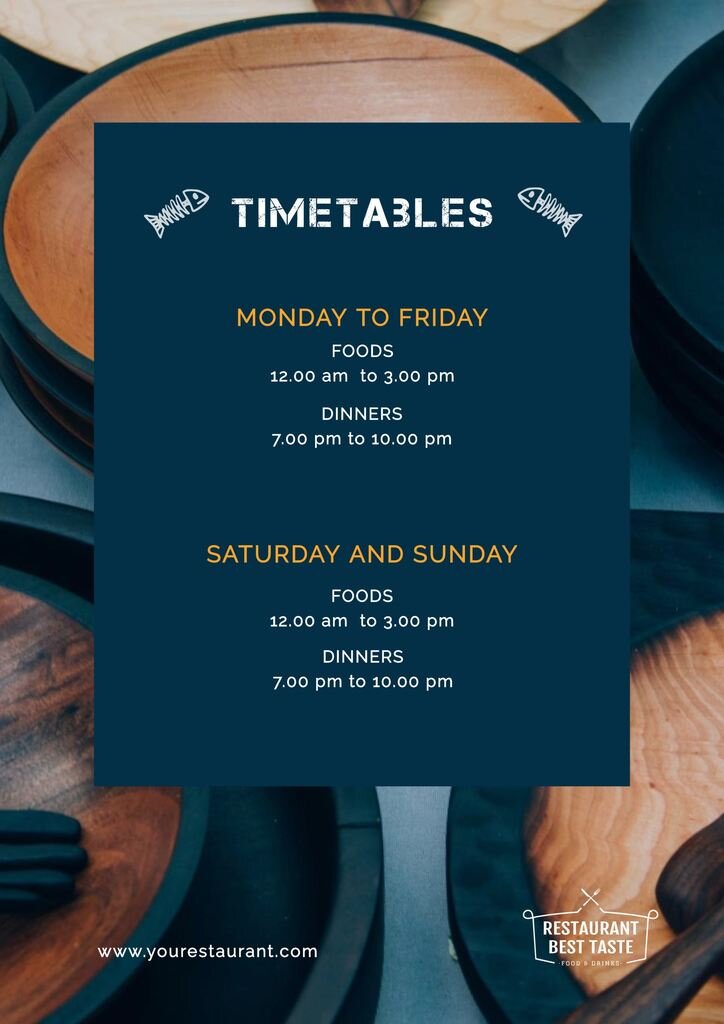 Opening hours templates online