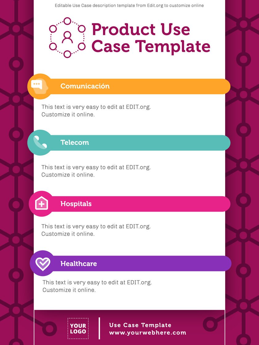 Editable use case specification template for business