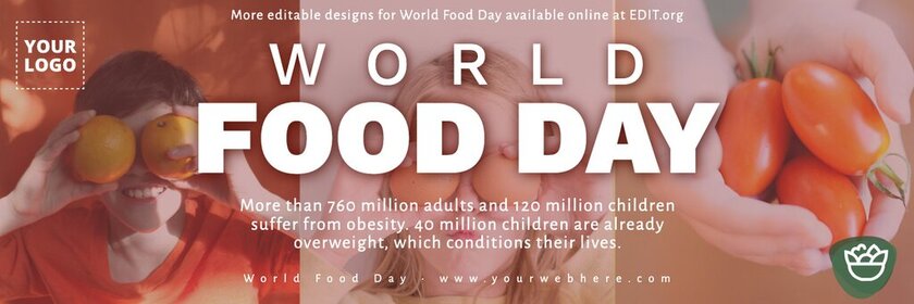 Editable national world food day banner templates