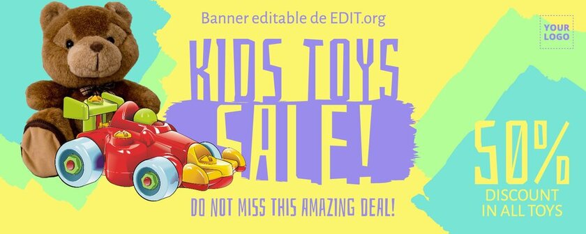  Edit online this customizable banner for toy store.