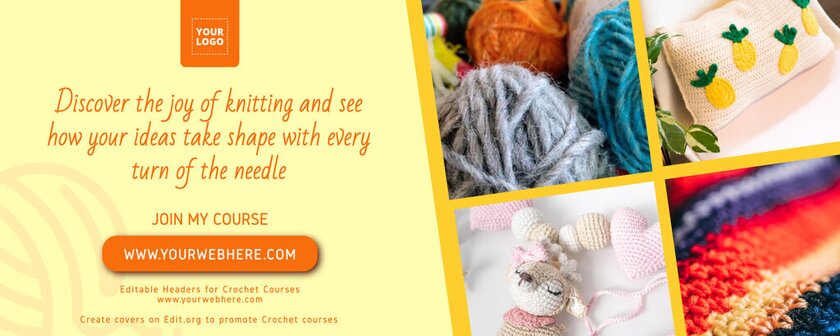 Free editable Crochet banner designs online