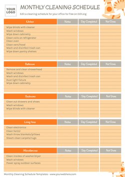 Daily and Weekly Cleaning Schedule Templates