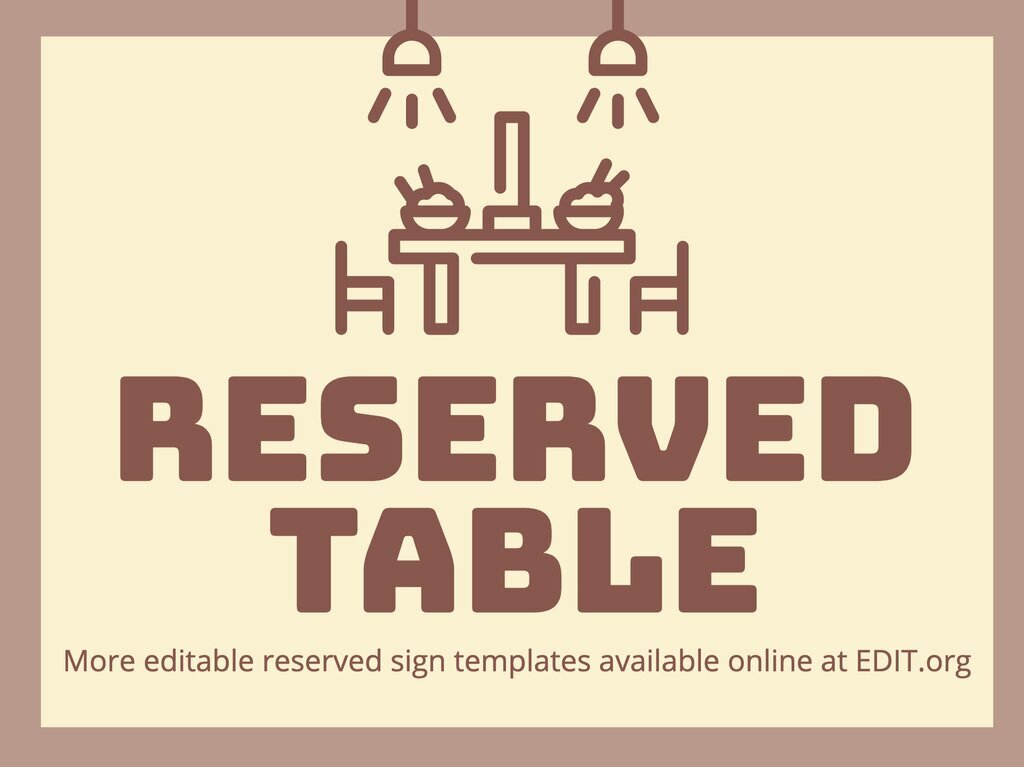 Sd5 Reservation Signs Templates Editable Online  1300 