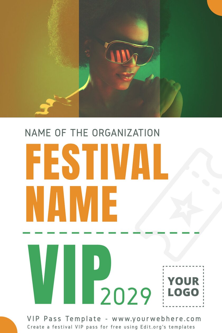 Customizable free printable VIP pass template