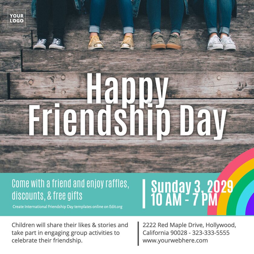 Create customizable Friendship Day templates for free