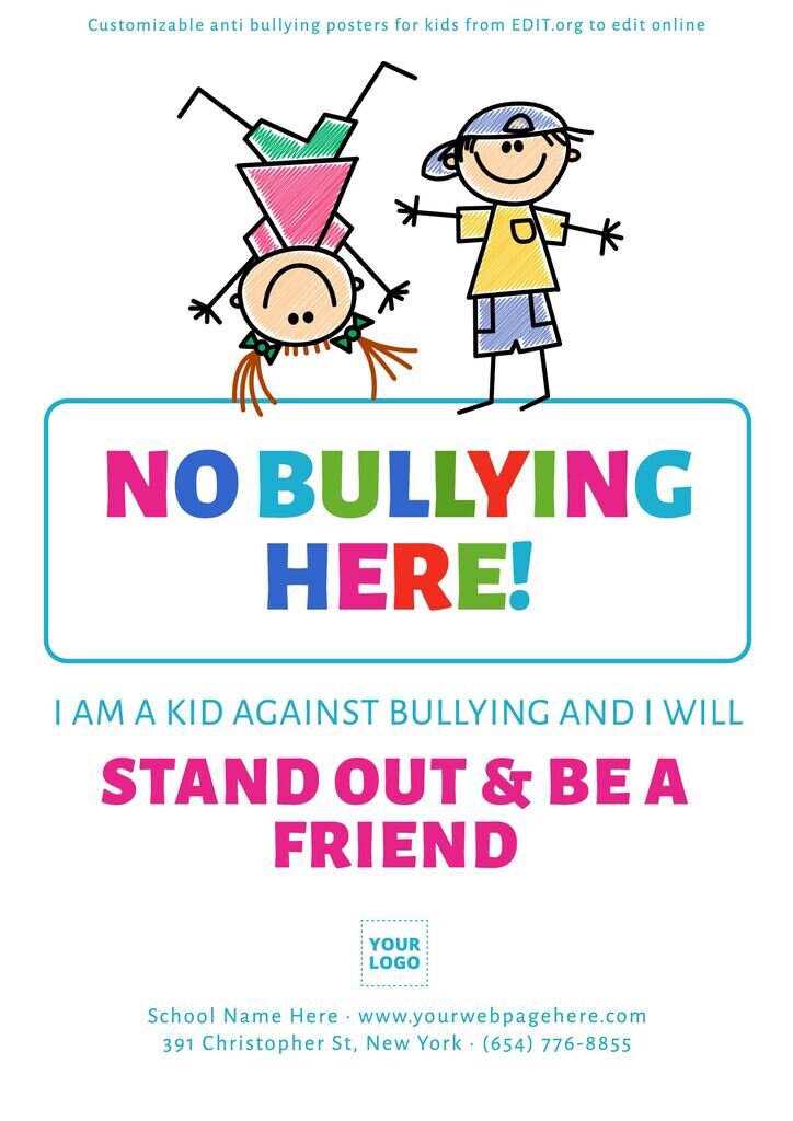 Free anti bullying posters for kindergarten