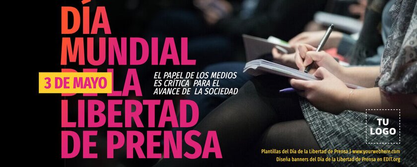 Diseño del Día Internacional de Libertad de Prensa editable