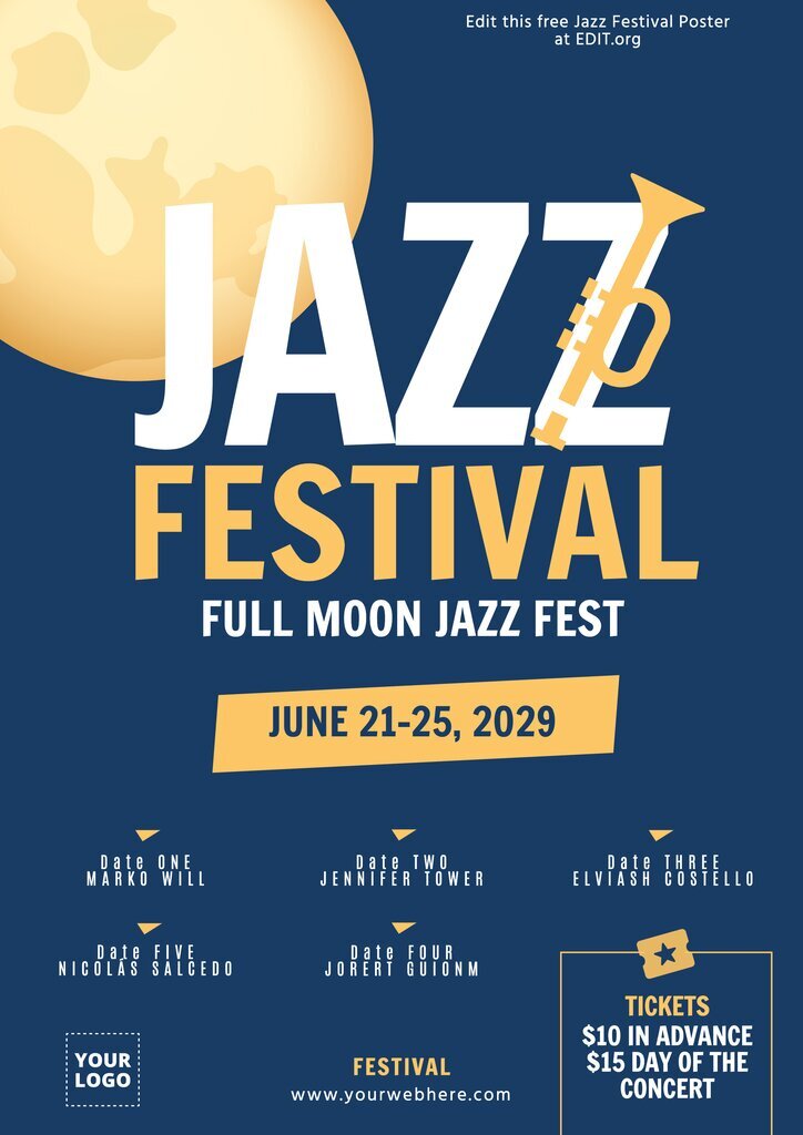 Editable jazzfest posters to print