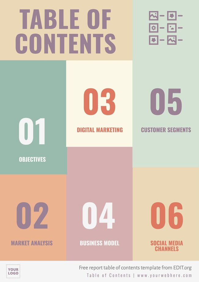 Table Of Contents Design Templates