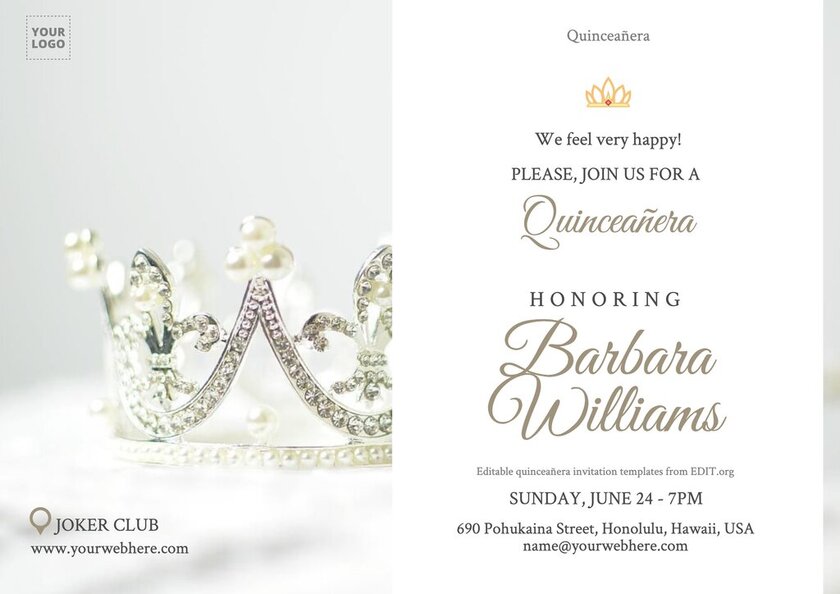Save the date cards for quinceanera parties