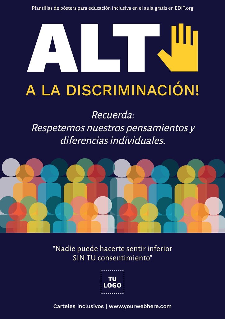 Poster for inclusive education and no discrimination