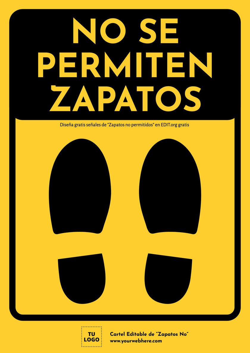código persona entusiasmo Personaliza un cartel de Quitarse los Zapatos