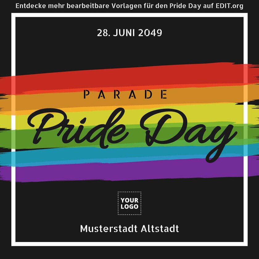Bearbeitbare Vorlagen für den Pride Day