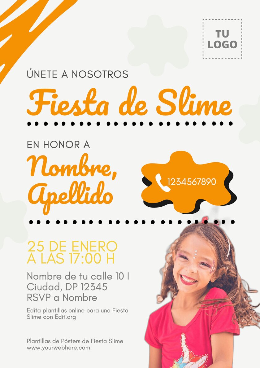 Diseña invitaciones de Fiesta Slime personalizadas