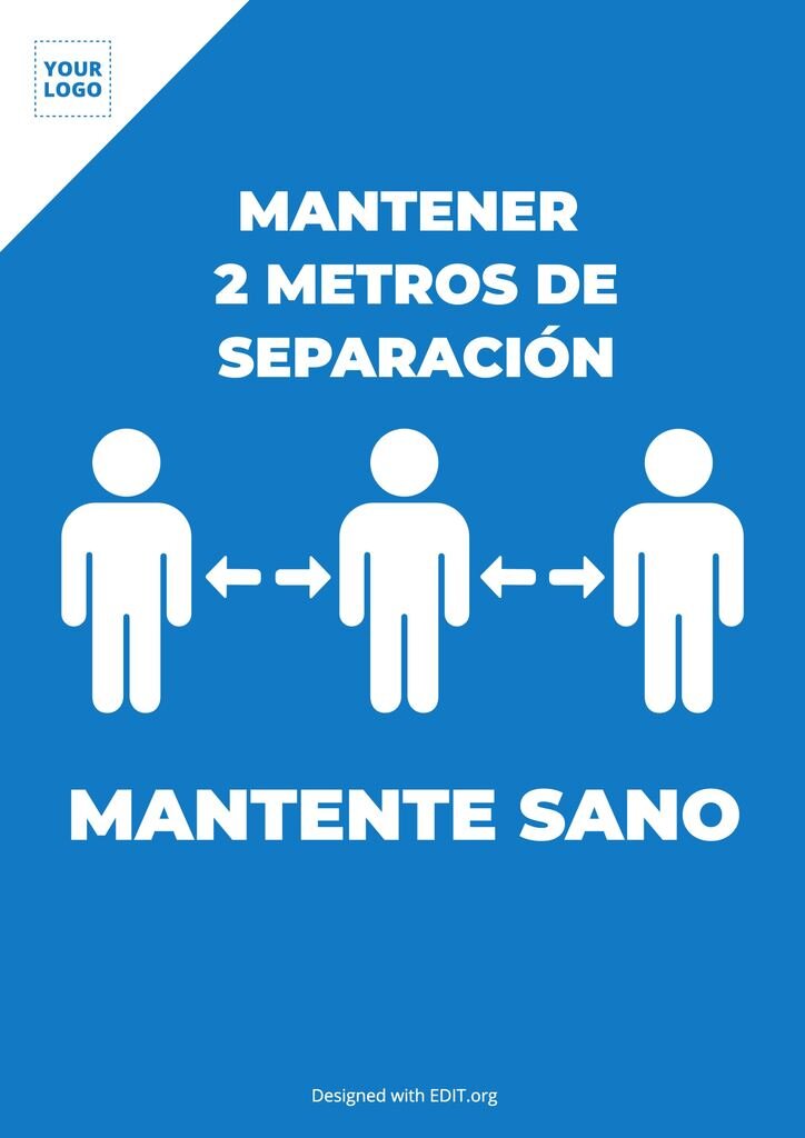 Cartel gratis mantener separación personas