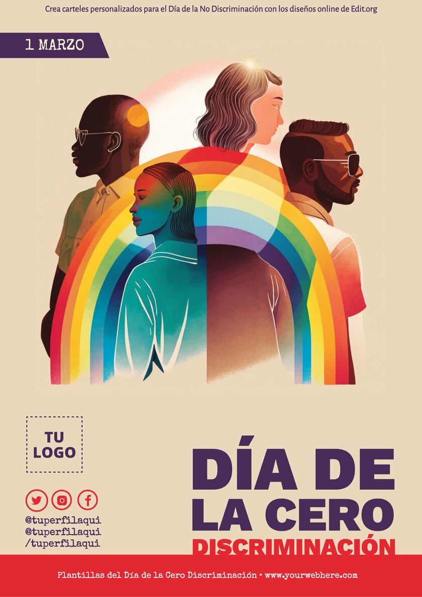 Póster editable del Día Internacional de la Lucha contra la Discriminación Racial