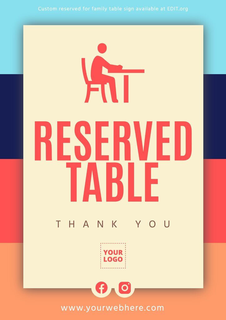 Customizable reserved table cards
