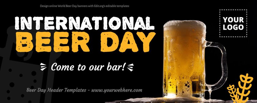 Editable Beer Day banner designs online