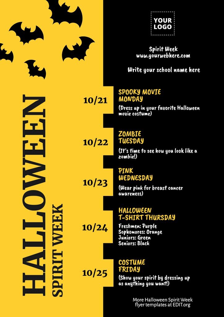 Halloween Spirit Week Flyer