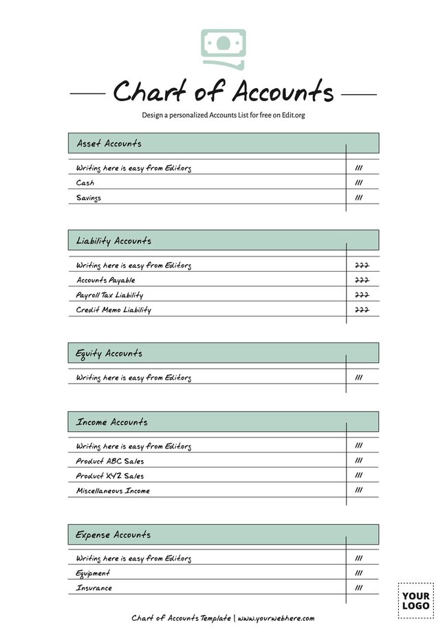 Free Chart Of Accounts Templates For Business