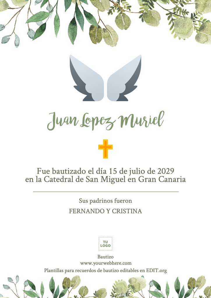 concierto Difuminar almohada Crea invitaciones para bautizo gratis