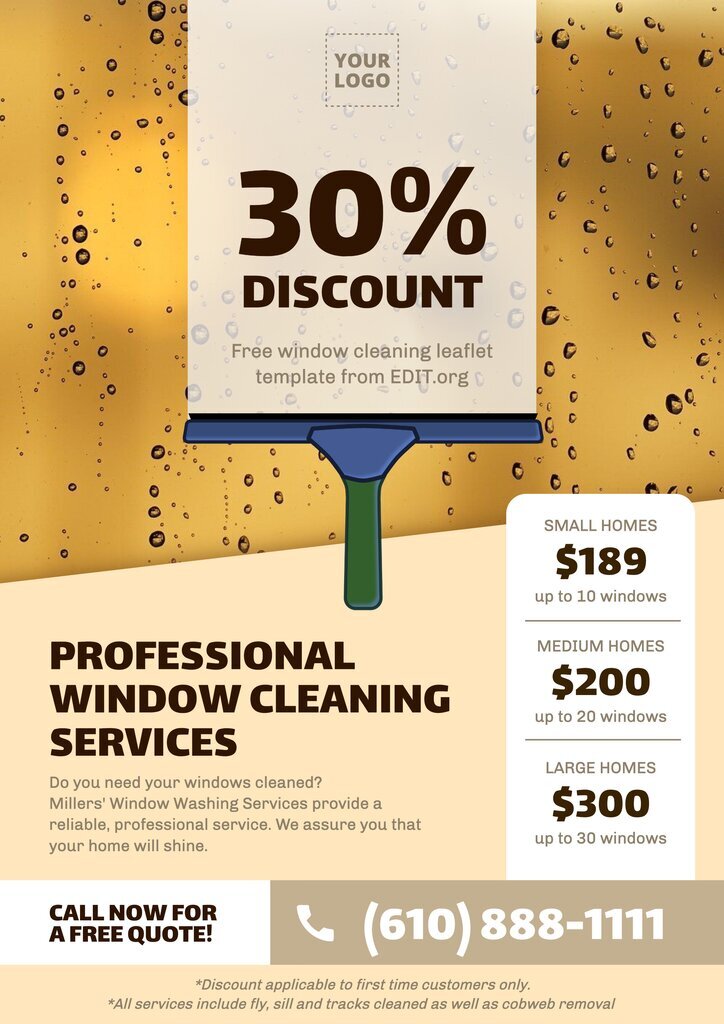 Editable window washing flyer template
