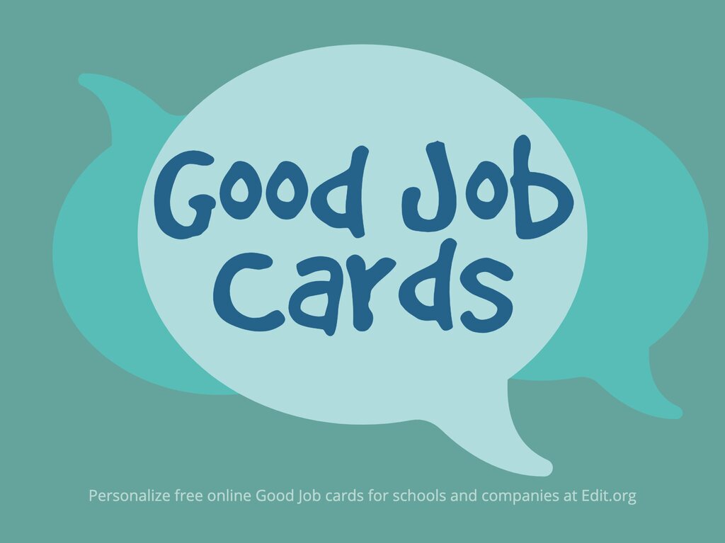 Free Printable Good Job Money Card