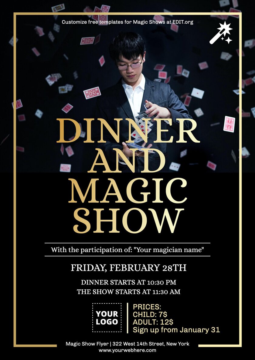 Editable magic show flyer template free
