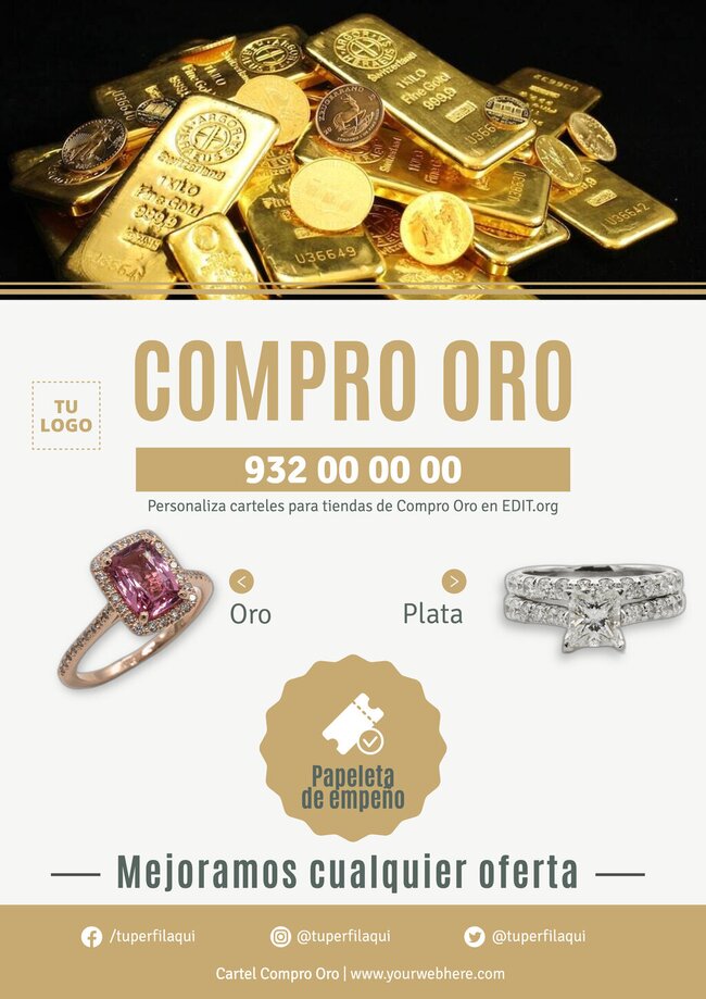 Carteles de Compro Oro para tu tienda Carteles de Compro Oro para tu tienda