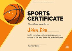 Free sport certificate templates