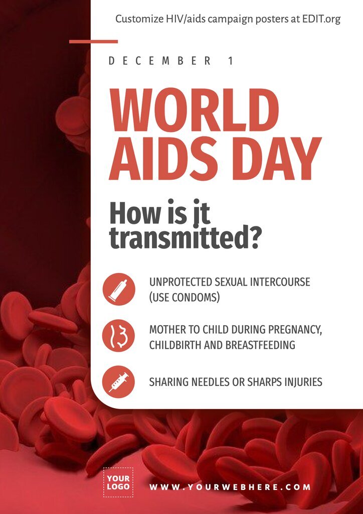 Gratis aanpasbare Wereld Aids Dag poster
