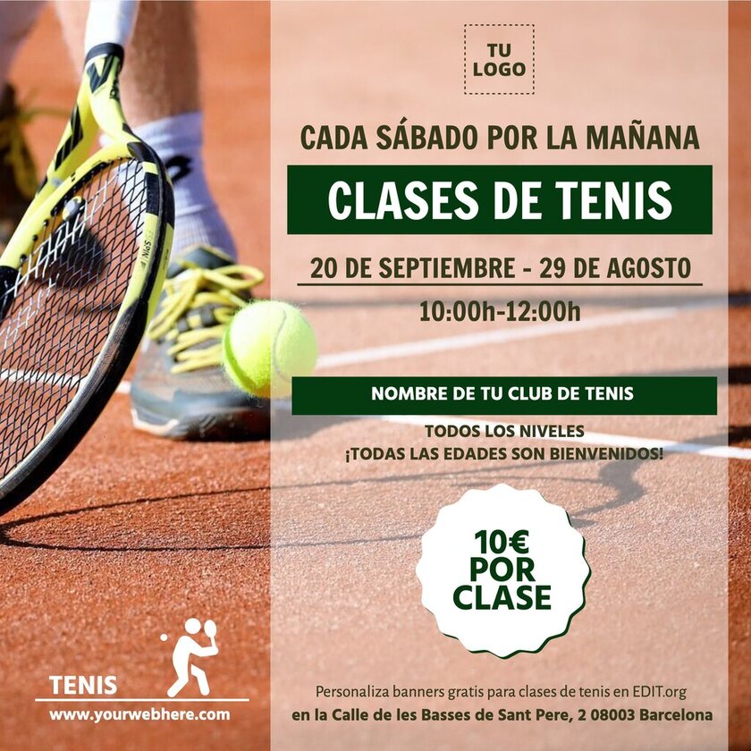 Flyers de Tenis gratis para editar