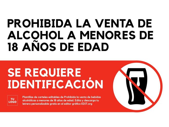 Carteles Editables De Prohibida La Venta De Bebidas Alcohólicas A Menores 1340