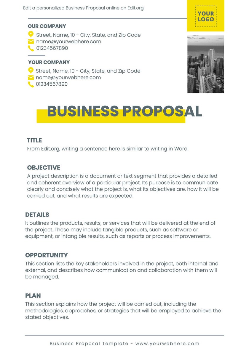 Customizable Business Proposal presentation template