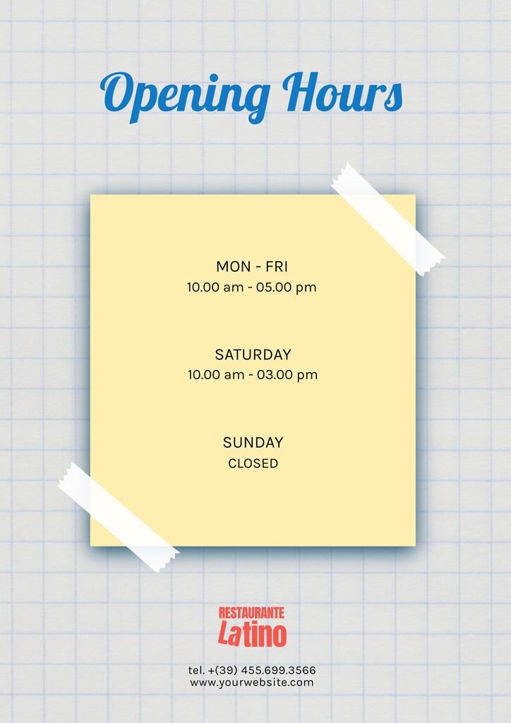 Opening Hours Template