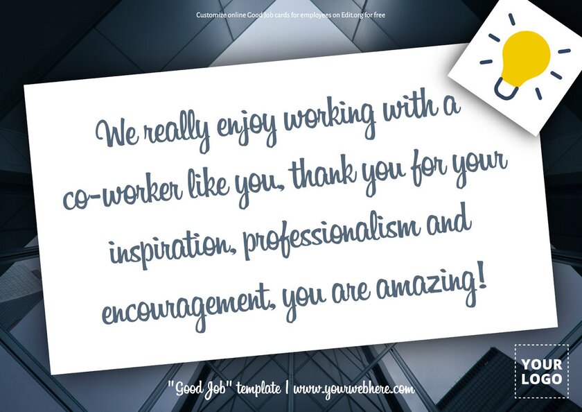 Printable well done cards for employees with quotes