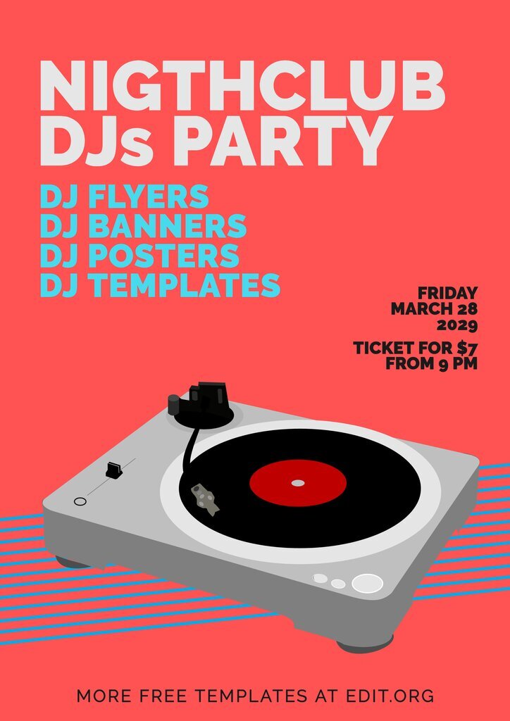 DJ party flyer template to custom online for free
