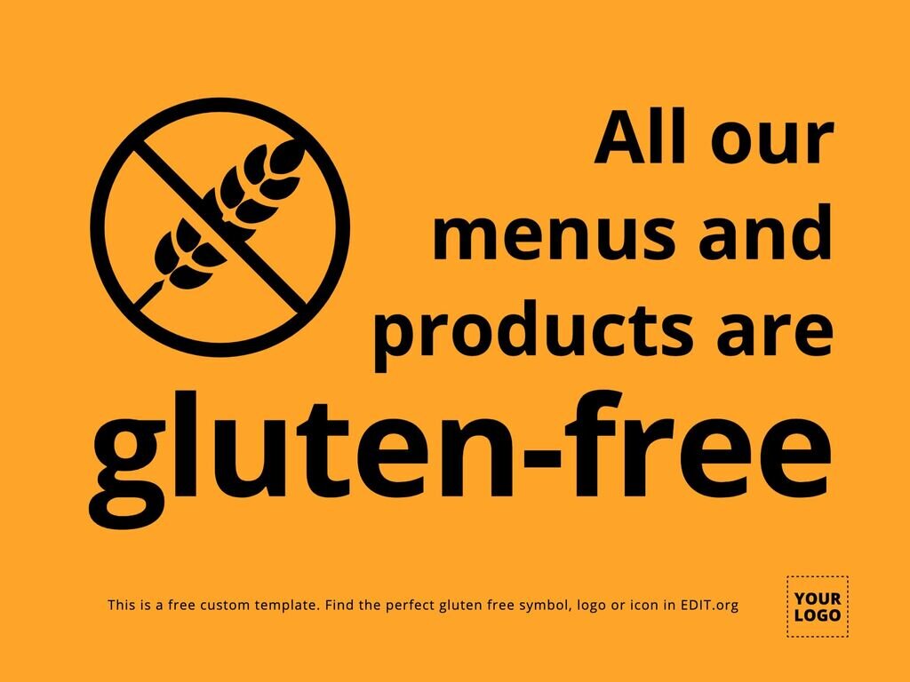 Editable Posters And Symbols For Gluten Free Products