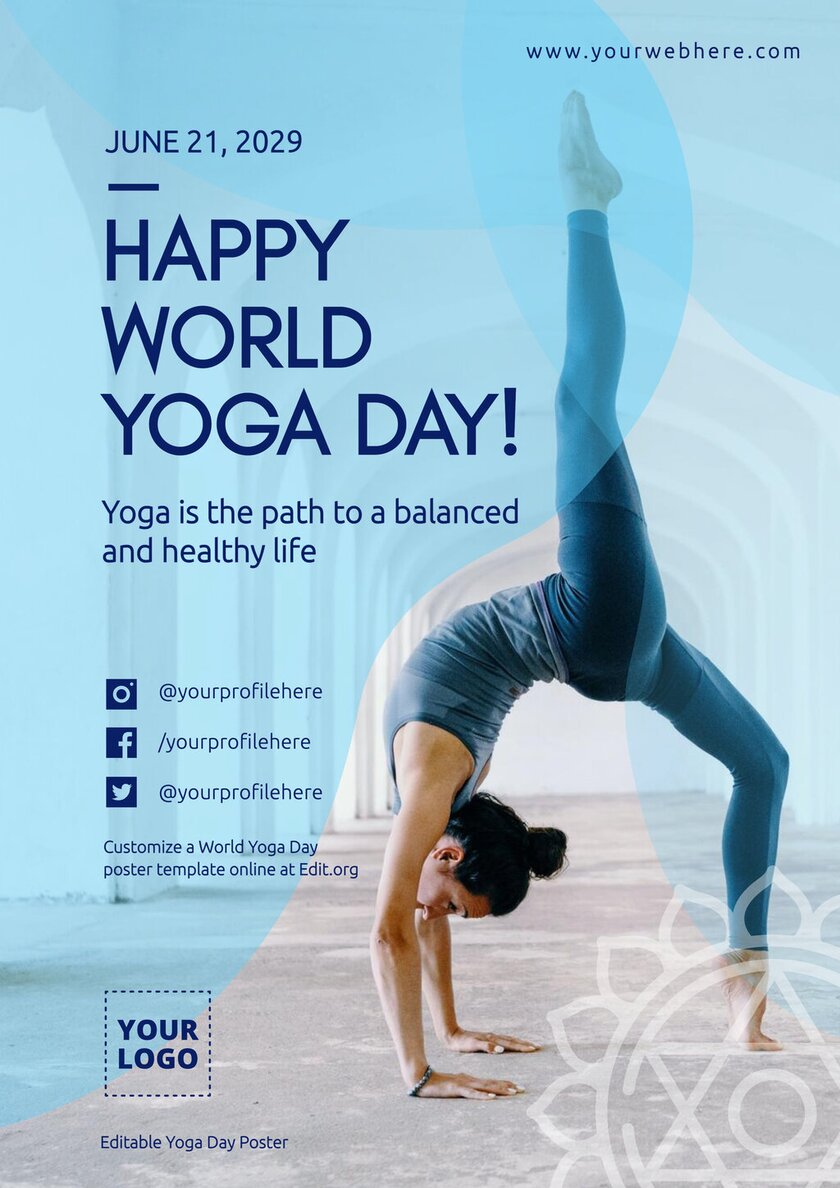 Editable poster of International Yoga Day online