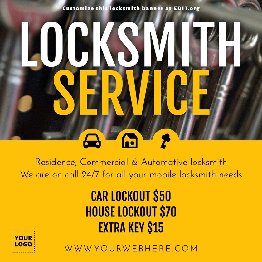 Customizable templates for locksmith services