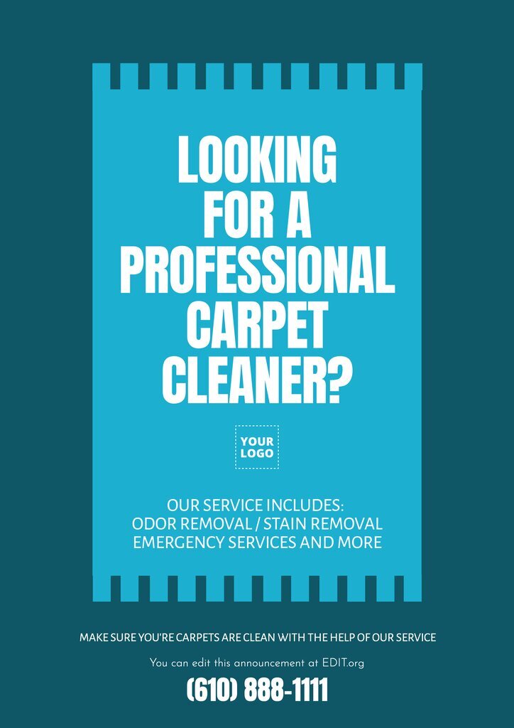 EDIT.org editable poster for carpet cleaning advertisement